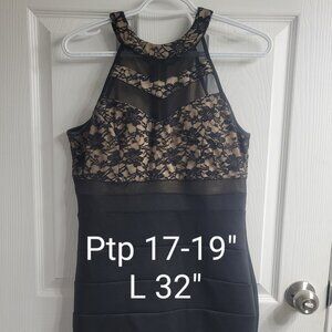 #238 Emeral Sundae Sleeveless Black Lace Dress sz L